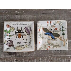 HomArt Decorative Bug‎ Insect Trinket Dish Set 2 Botanical Entomology Decor